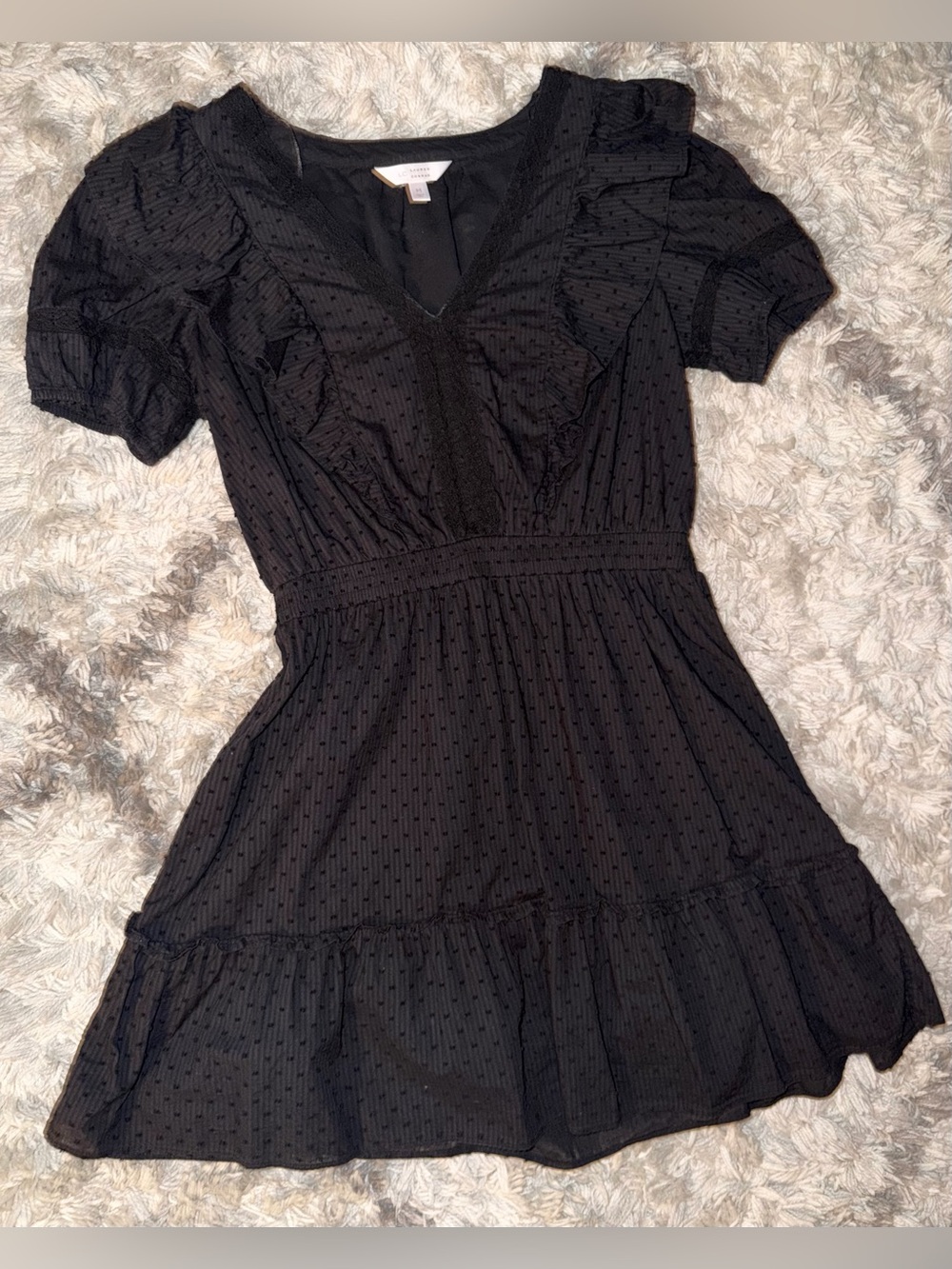 LC Lauren Conrad 🖤 Black Ruffle Mini Dress